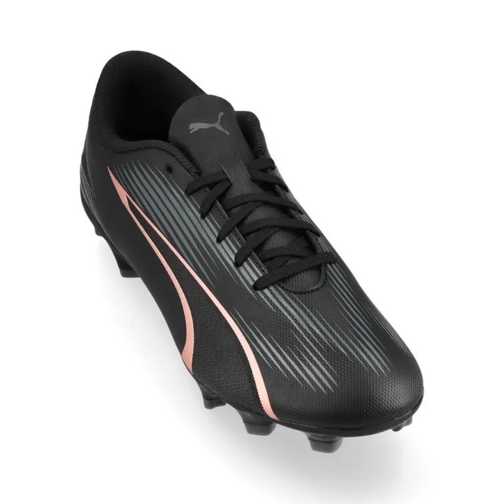 Puma Kids Black Soccer Cleats with Pink Accent